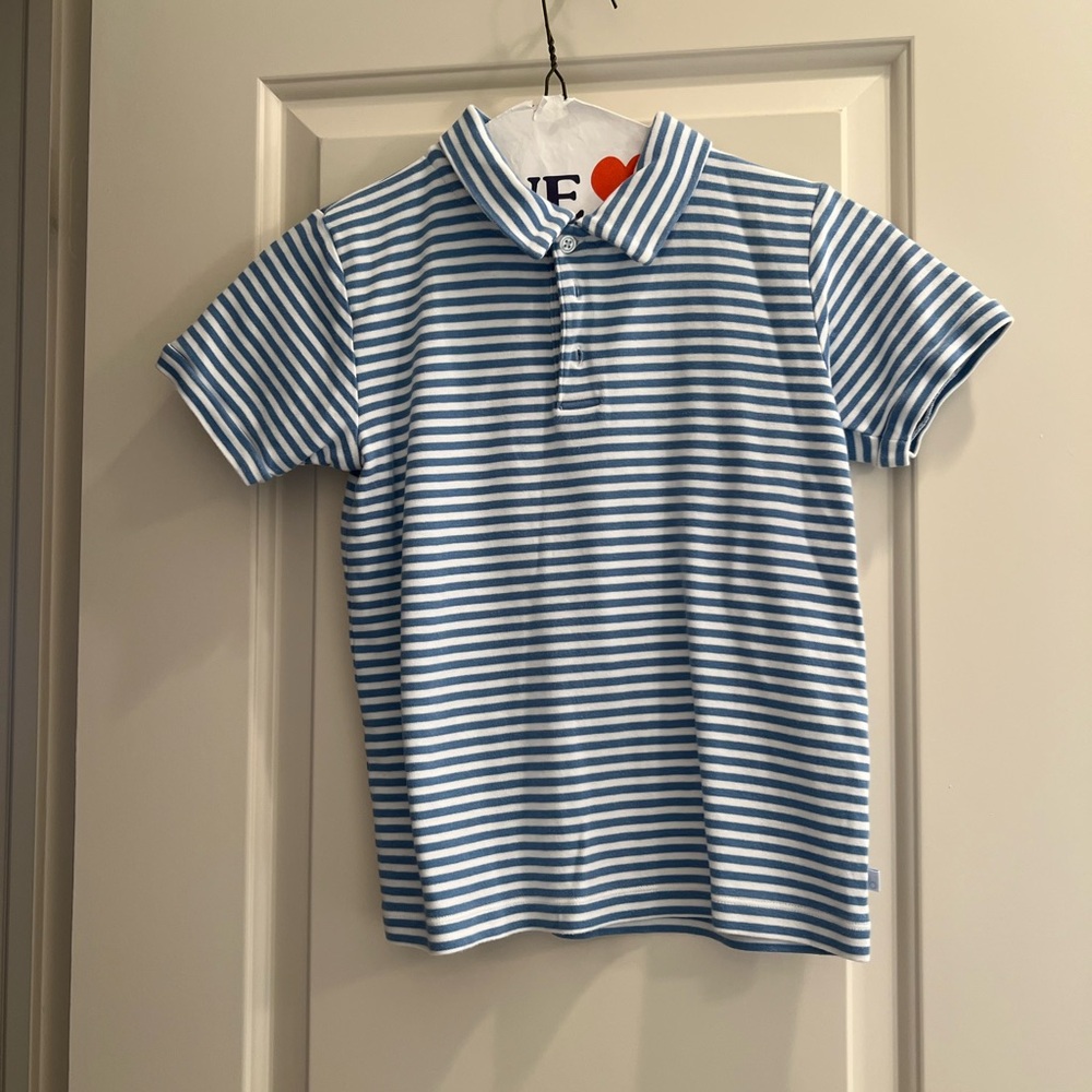 Bella Bliss Sky and White Striped Polo